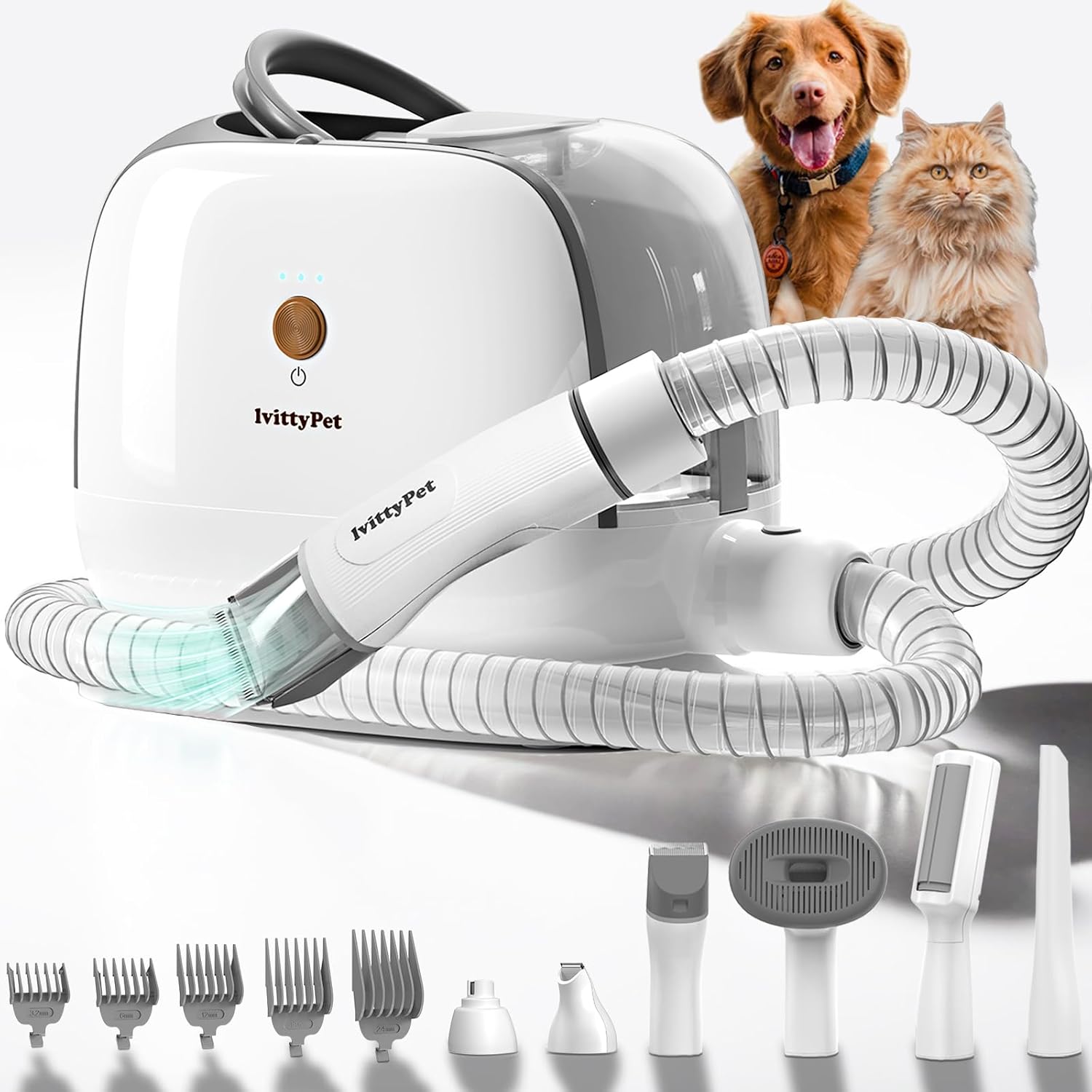 7-in-1 Dog Grooming Vacuum - Low Noise, High Power