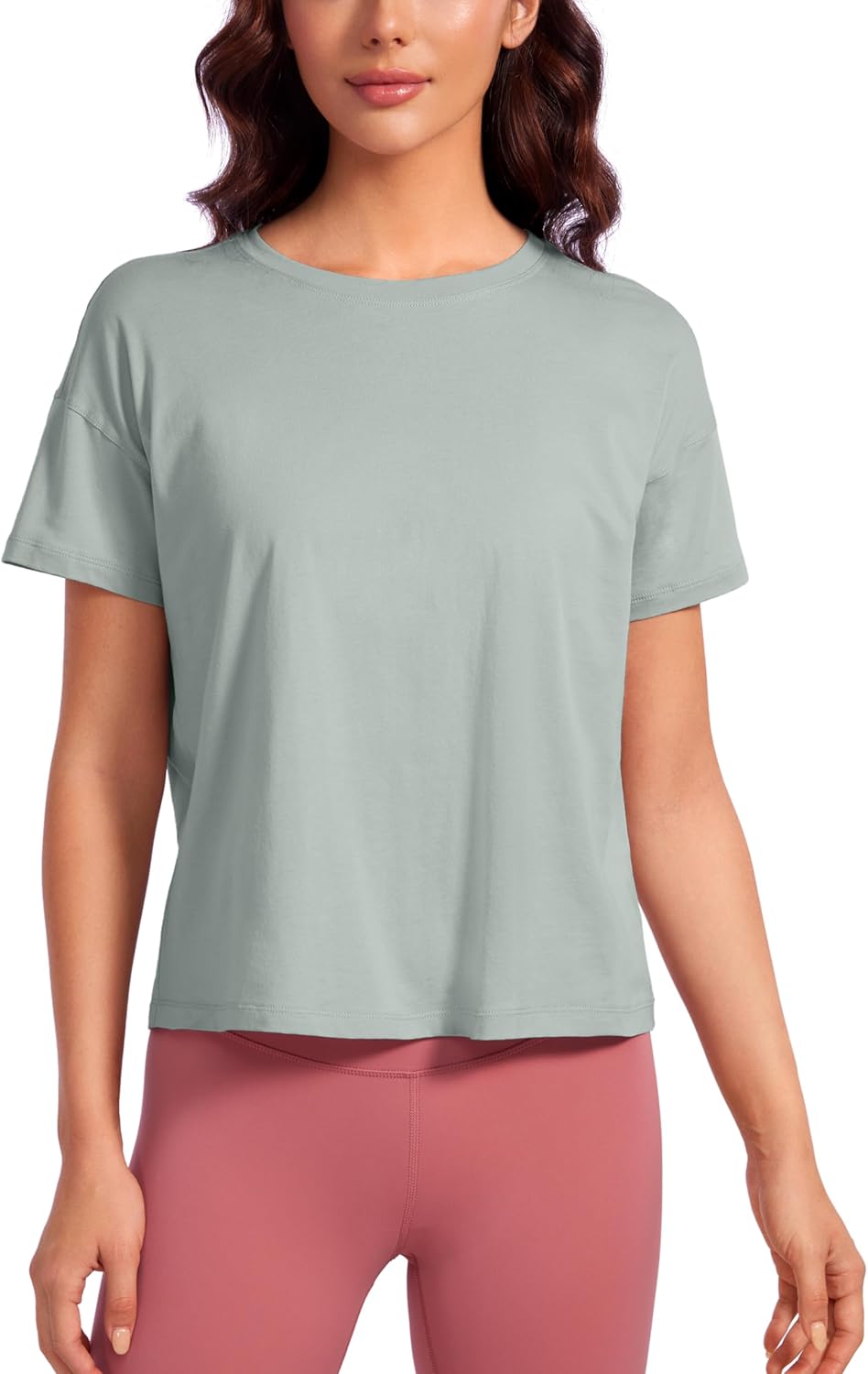 CRZ YOGA Pima Cotton Workout Tee - Comfort & Style!