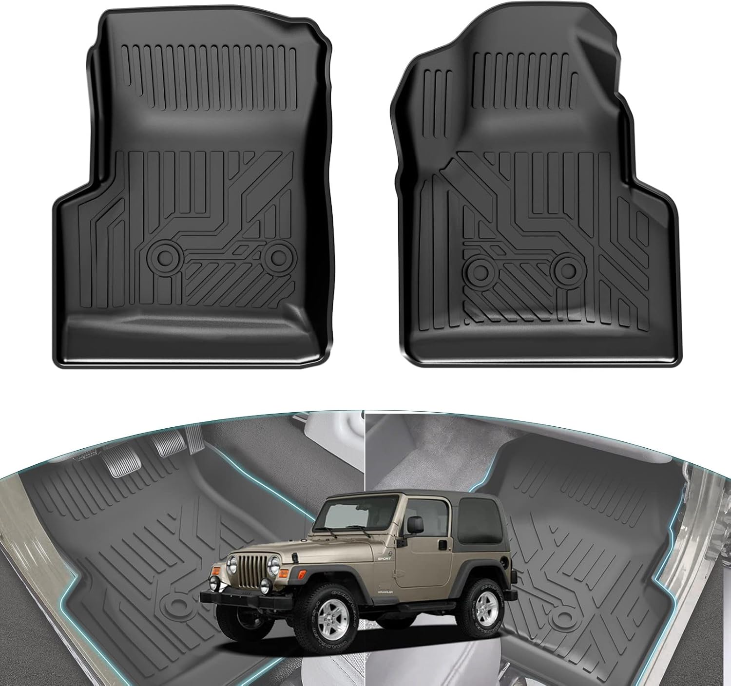 Jeep Wrangler TJ Floor Mats for All Weather Protection 1997-2006