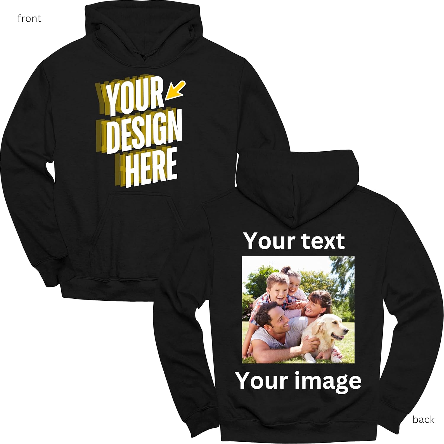 Personalized Couple Hoodies | Custom Front & Back Print | Printson