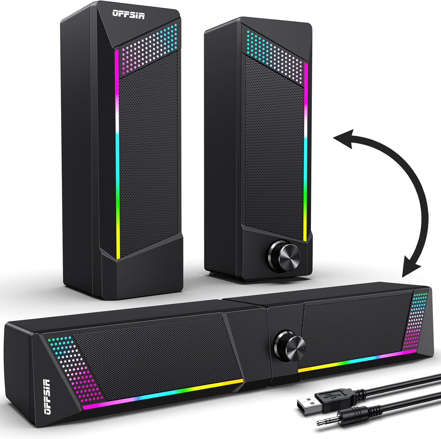 Immersive Gaming Sound: OFFSIR RGB SoundBar
