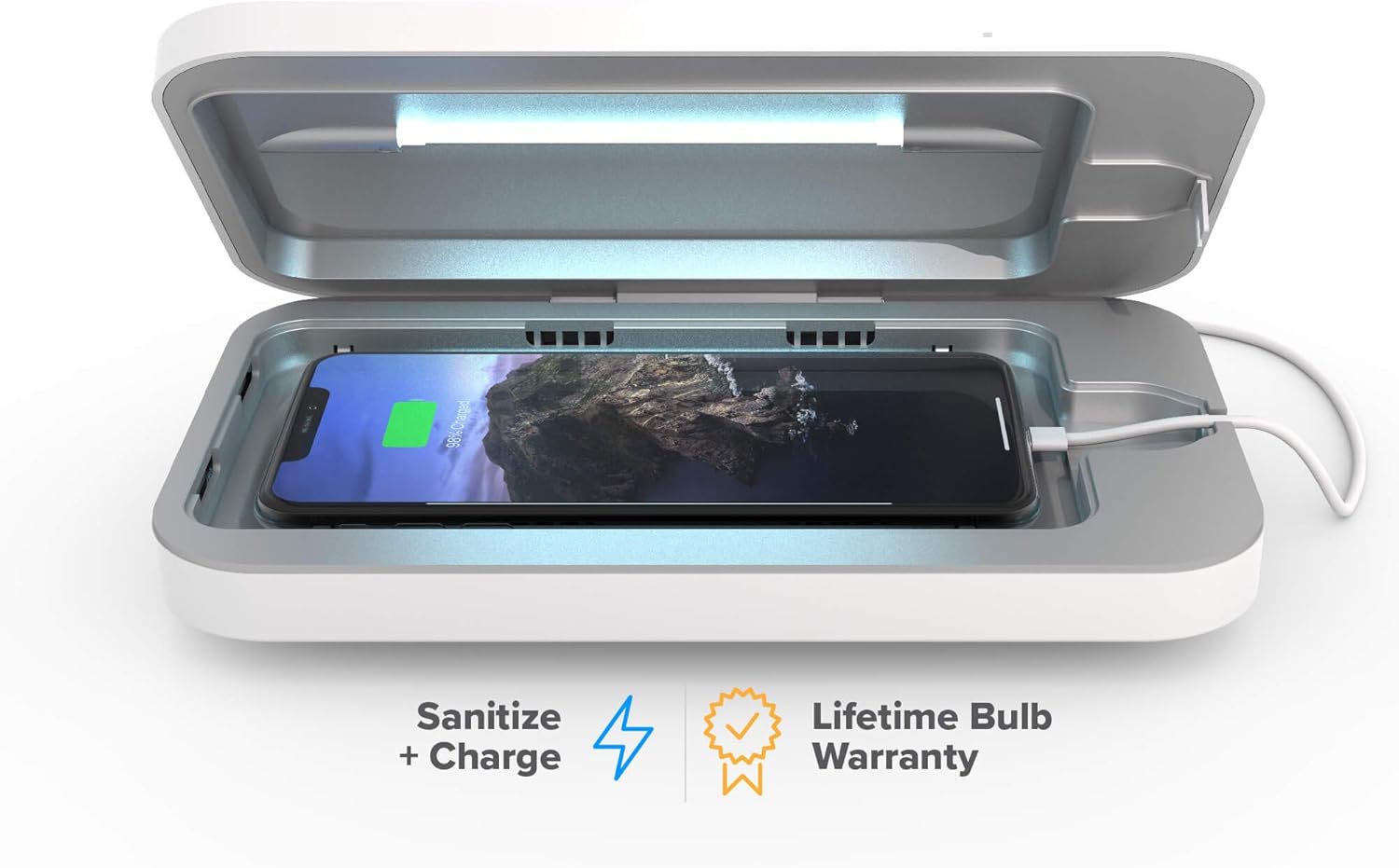 PhoneSoap 3 UV Cell Phone Sanitizer & Charger for All Phones