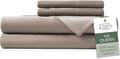 Queen Viscose Bamboo Bed Sheet Set - Silky Sand 4-Piece