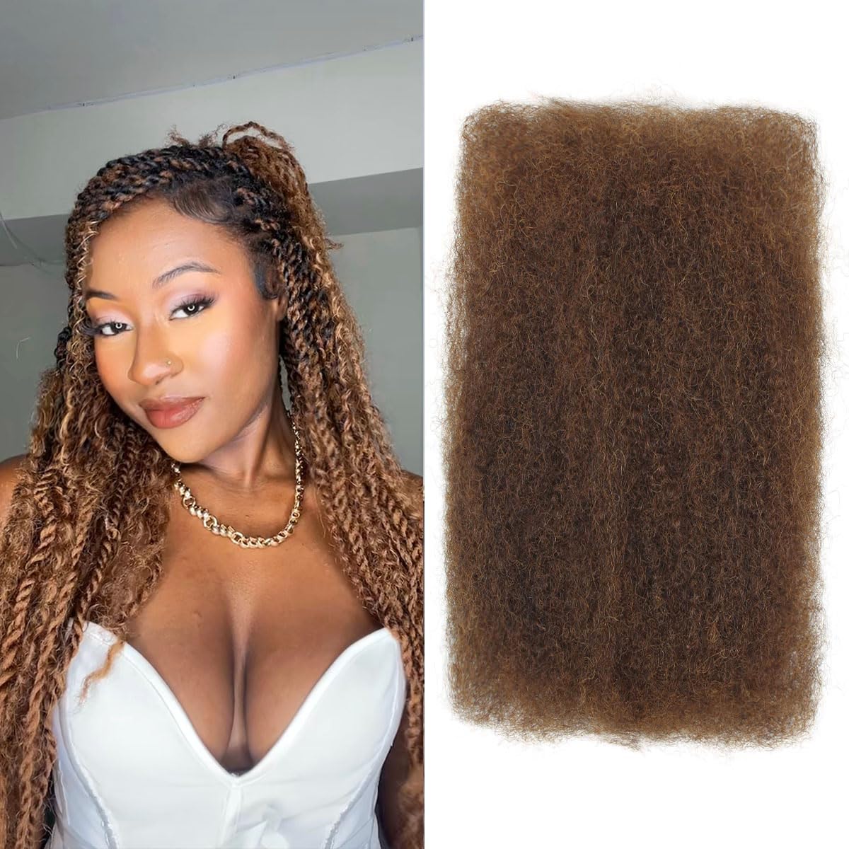 Afro Kinky Bulk Human Hair for Sister Locs and Braids