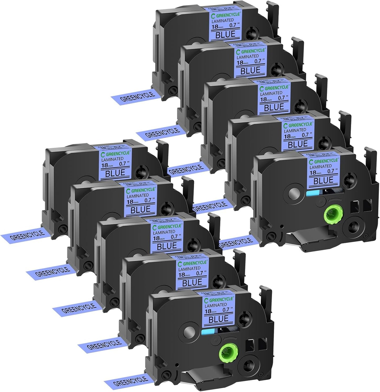 GREENCYCLE 10 Pack Compatible TZe-541 Black on Blue Label Tape