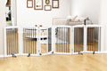 Freestanding Pet Gate with Door 120 in Extra Wide - Tall Dog Gate