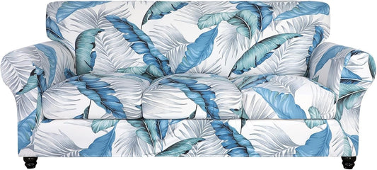 SearchI Stretch Sofa Cover Floral Pattern 4 Pieces Couch Cover