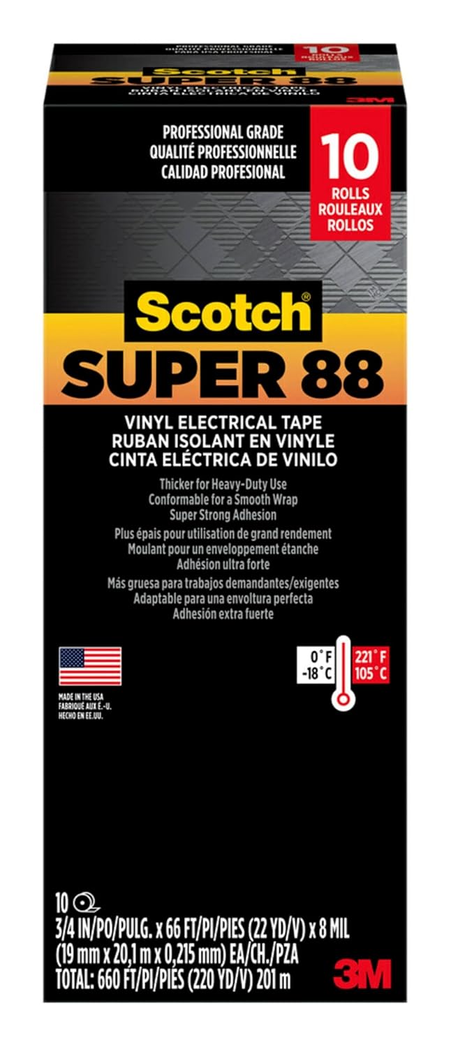 3M Scotch Super 88 Vinyl Electrical Tape for Heavy-Duty Use