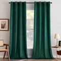 Dark Green Velvet Blackout Curtains 108in - Room Darkening Luxury