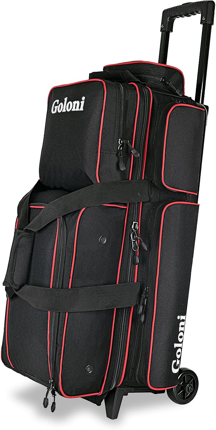 Goloni 3 Ball Bowling Bag with Wheels for Easy Transport