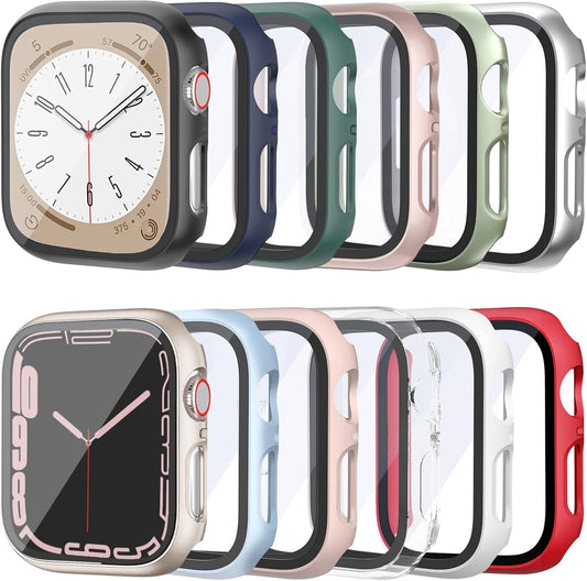 12 Pack Apple Watch Series 9/8/7 41mm Case + Screen Protector