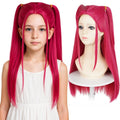 Long Magenta Ponytail Pigtail Wig for Kids - Stage & Costume