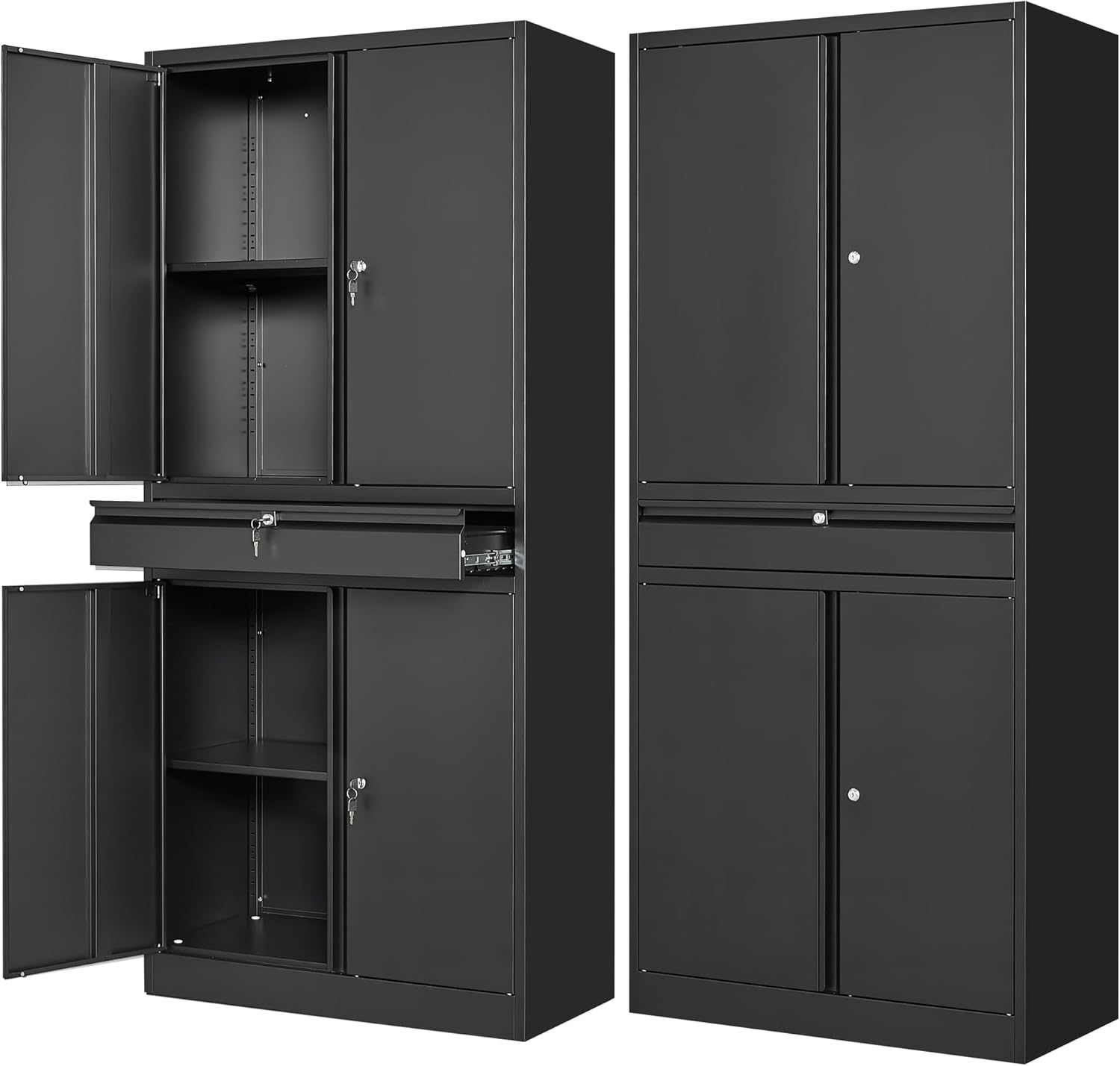 Letaya Metal Garage Storage Cabinet with Drawer for Home Use