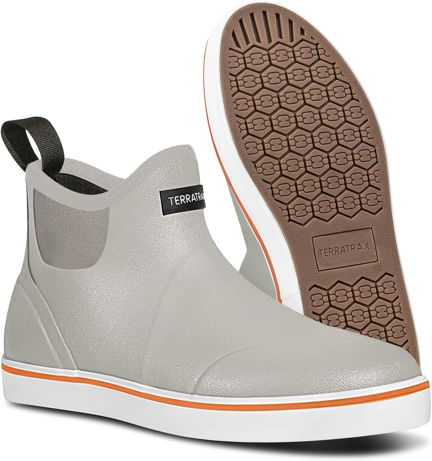 Men's Waterproof Deck Rain Boots - Anti-Slip Rubber Ankle Boots