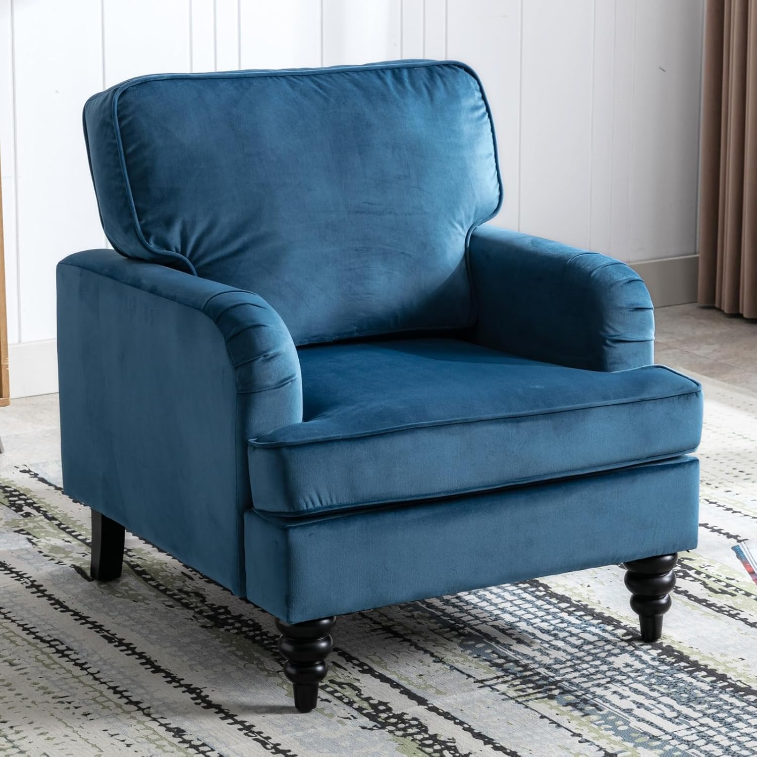 chairus Velvet Accent Chair - Firm Support & Soft Backrest