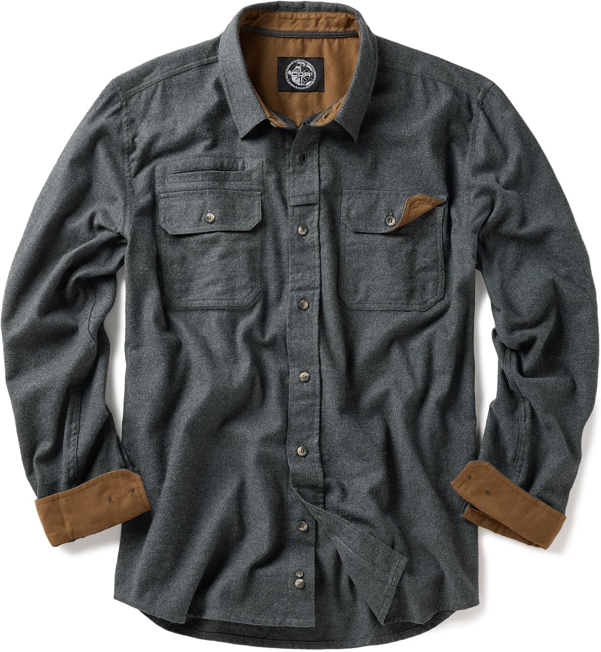 CQR Men's 100% Cotton Flannel Shirts for Casual Outdoor Wear
