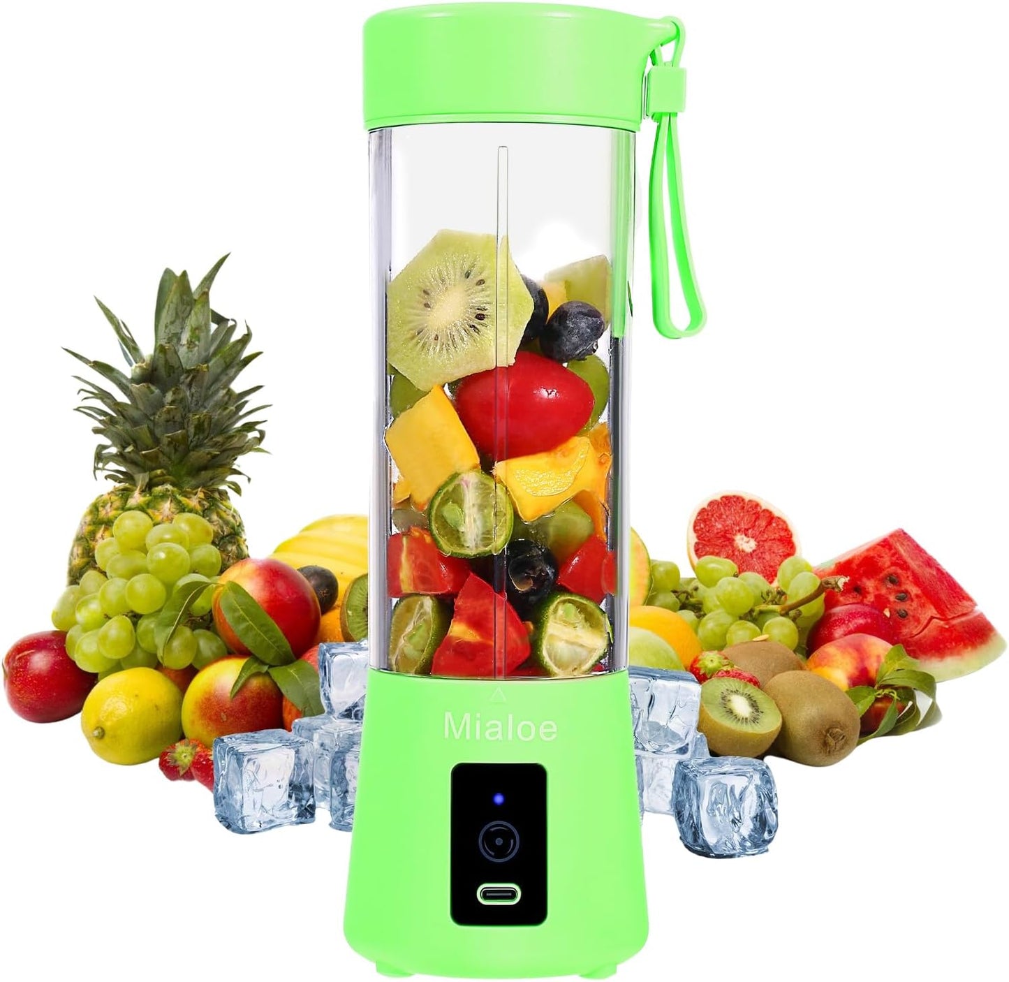 Portable USB Juicer Blender - 6 Blades, Rechargeable, 380ml - Mialoe