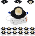 3 Inch Gimbal Black LED Recessed Lighting - Adjustable 5CCT Dimmable
