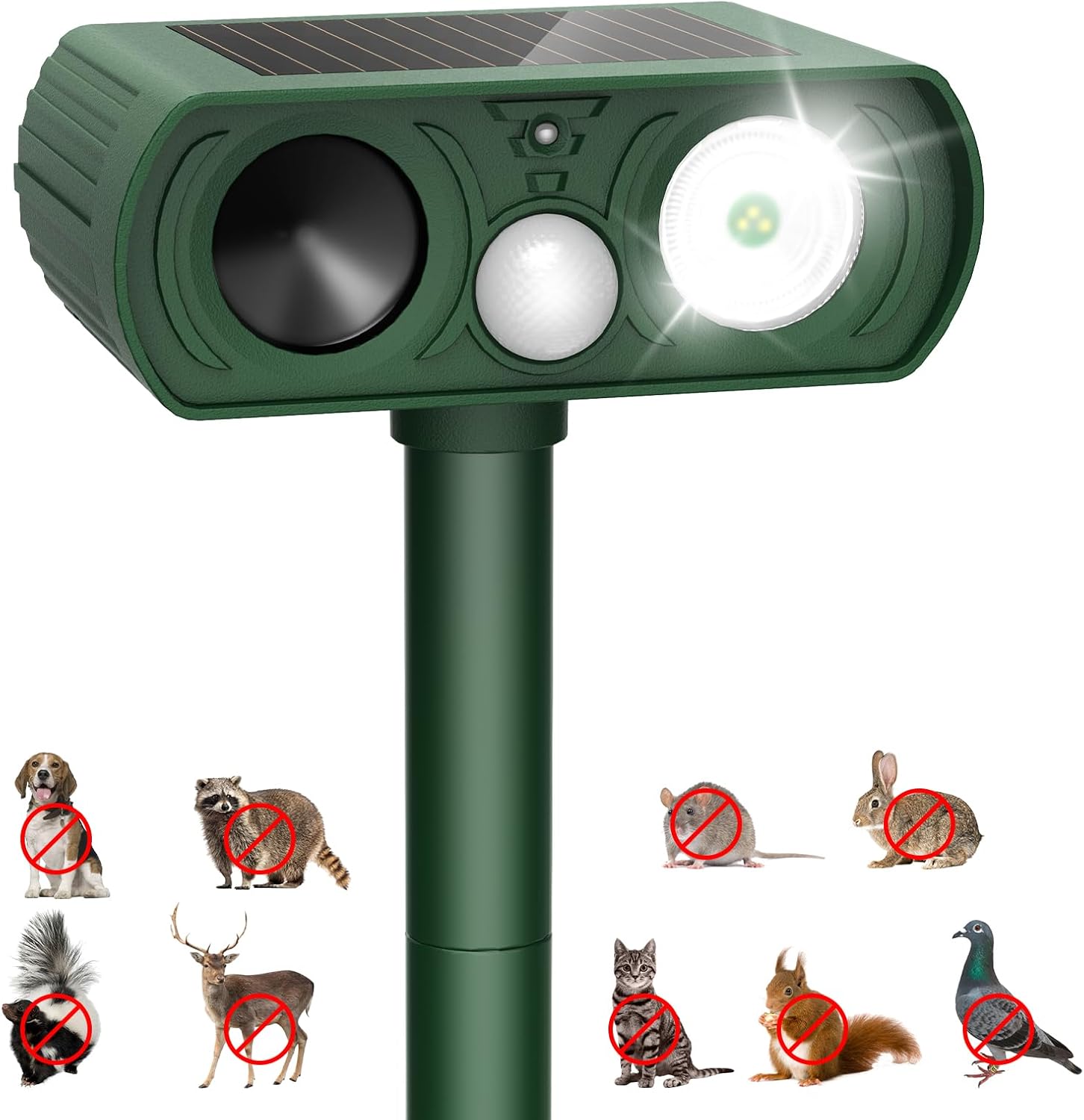 Solar Ultrasonic Animal Repellent for Yard and Garden Use