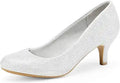 DREAM PAIRS Women's Luvly Bridal Low Heel Pump - Sparkle Comfort