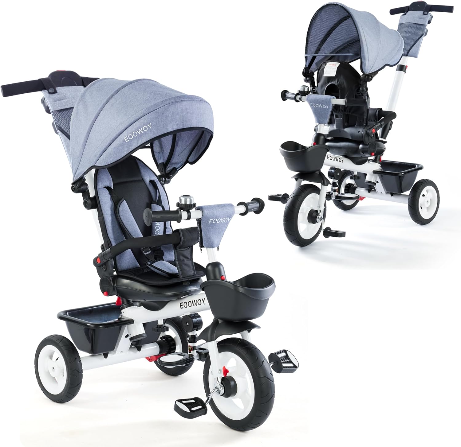 6-in-1 Kids Tricycle with Adjustable Handle and Canopy