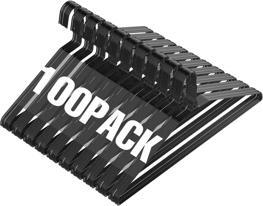 Wire Metal Clothes Hangers Bulk 100 Pack for Space Saving