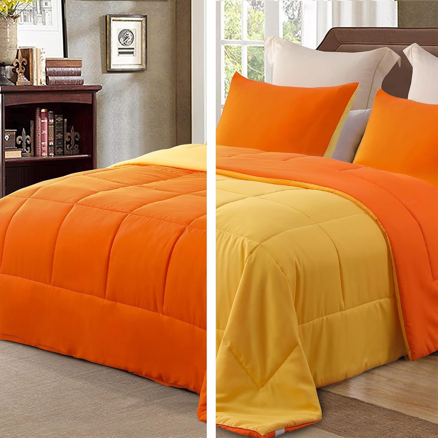 Lightweight Reversible Queen Size Comforter Set for All Seasons