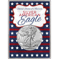 2025 U.S. Silver Eagle in Patriotic American Flag Gift Holder - Gem