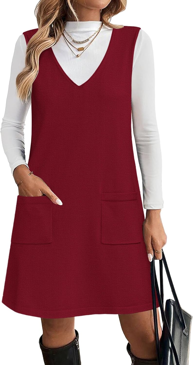 Stylish Sweater Vest Dress for Women with Pockets and Comfort