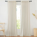 NICETOWN Natural Linen 144 in Long Curtains - Semi Sheer Privacy