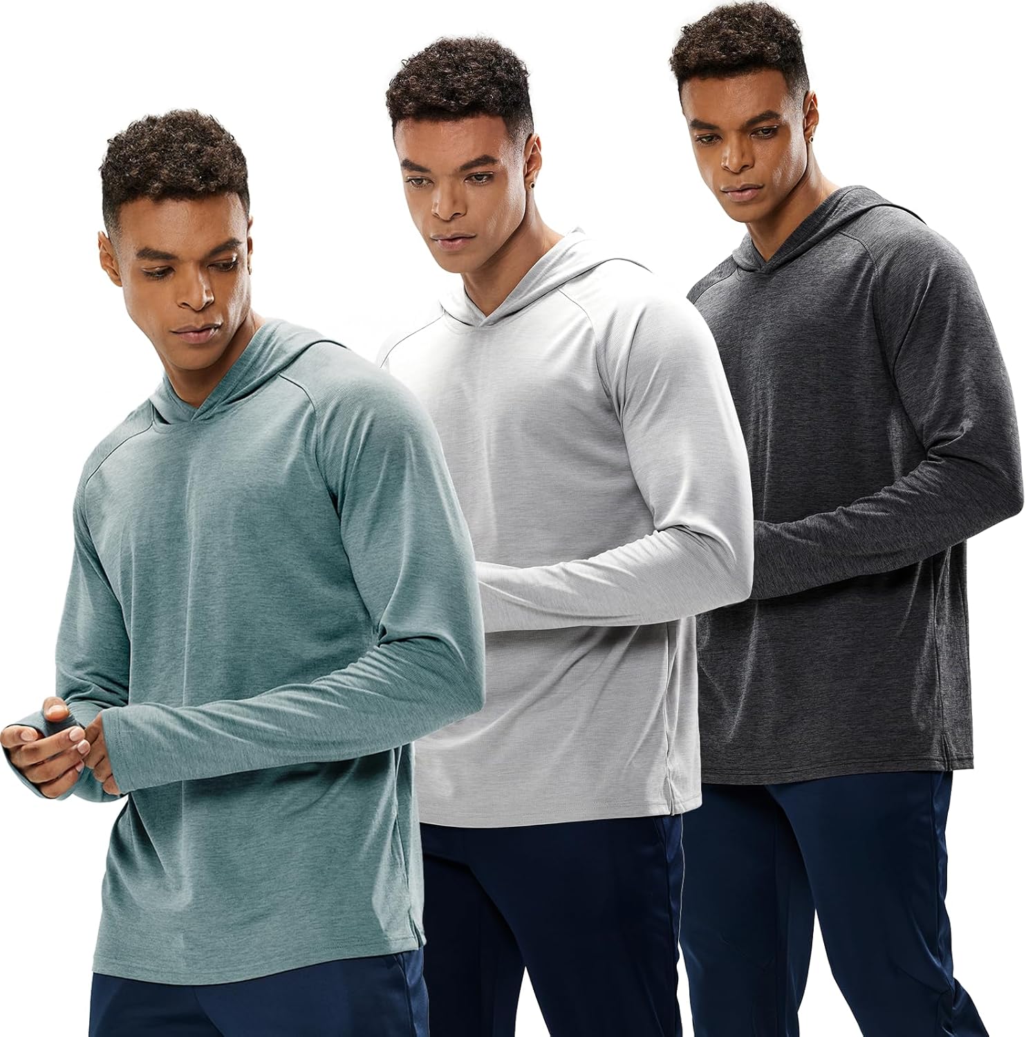 MIER Men's UPF 50+ Sun Protection Hoodie for Outdoor Activities