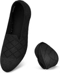 Puxowe Knit Round Toe Foldable Flats for Women - Comfortable