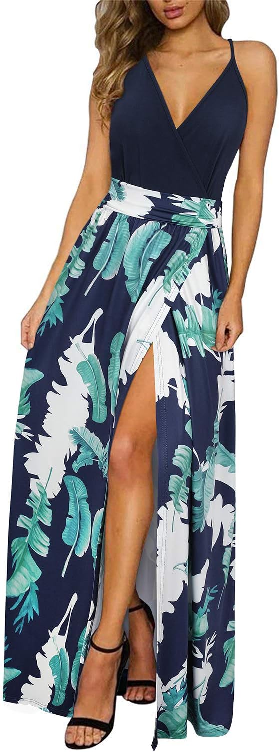 Maxi Dress for Women: Flowy Floral Spaghetti Strap Sundress