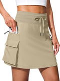 16ft Cargo Skort with 6 Pockets - High Waisted Active Skort
