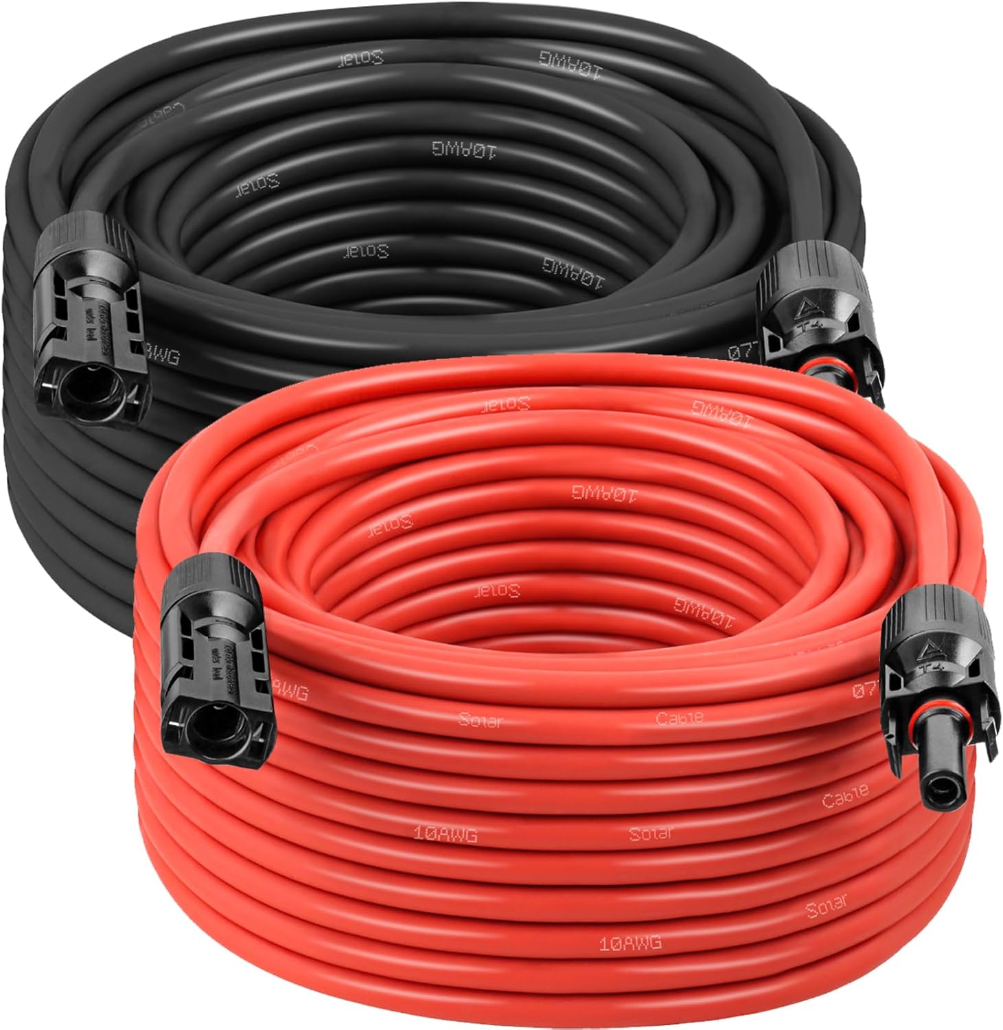 10AWG Solar Panel Extension Cable - 50FT Waterproof Connectors