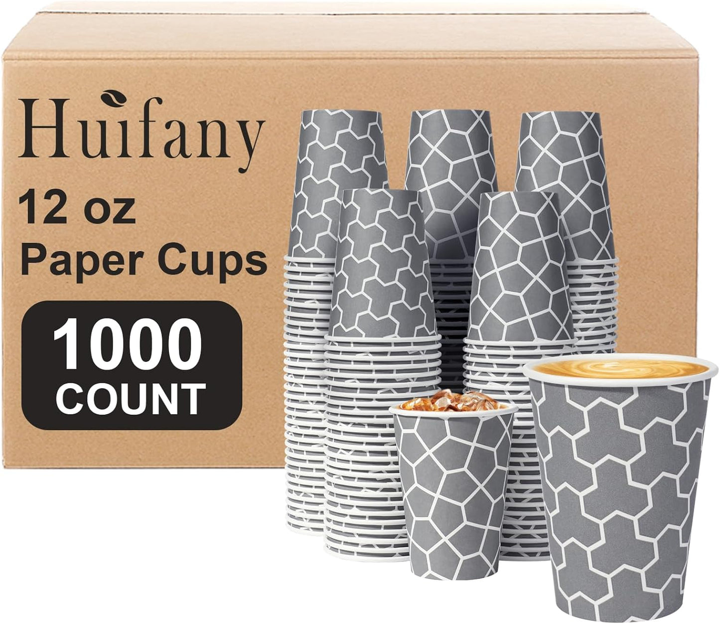 12 oz Disposable Coffee Cups for Hot and Cold Beverages