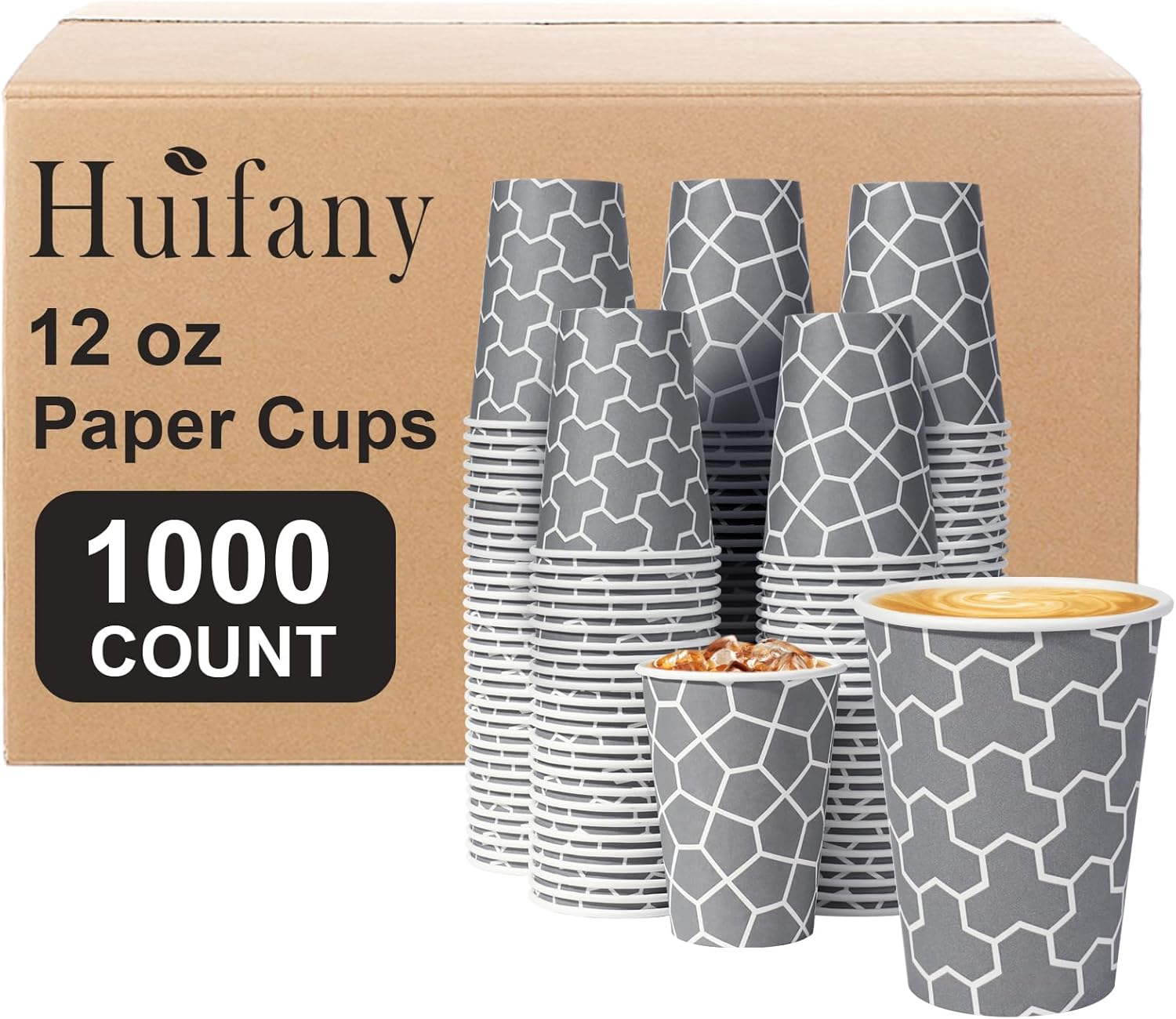 12 oz Disposable Coffee Cups for Hot and Cold Beverages