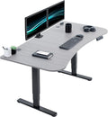 63 x 32 in Dual Motor Standing Desk Dark Gray Top Black Frame - Memory