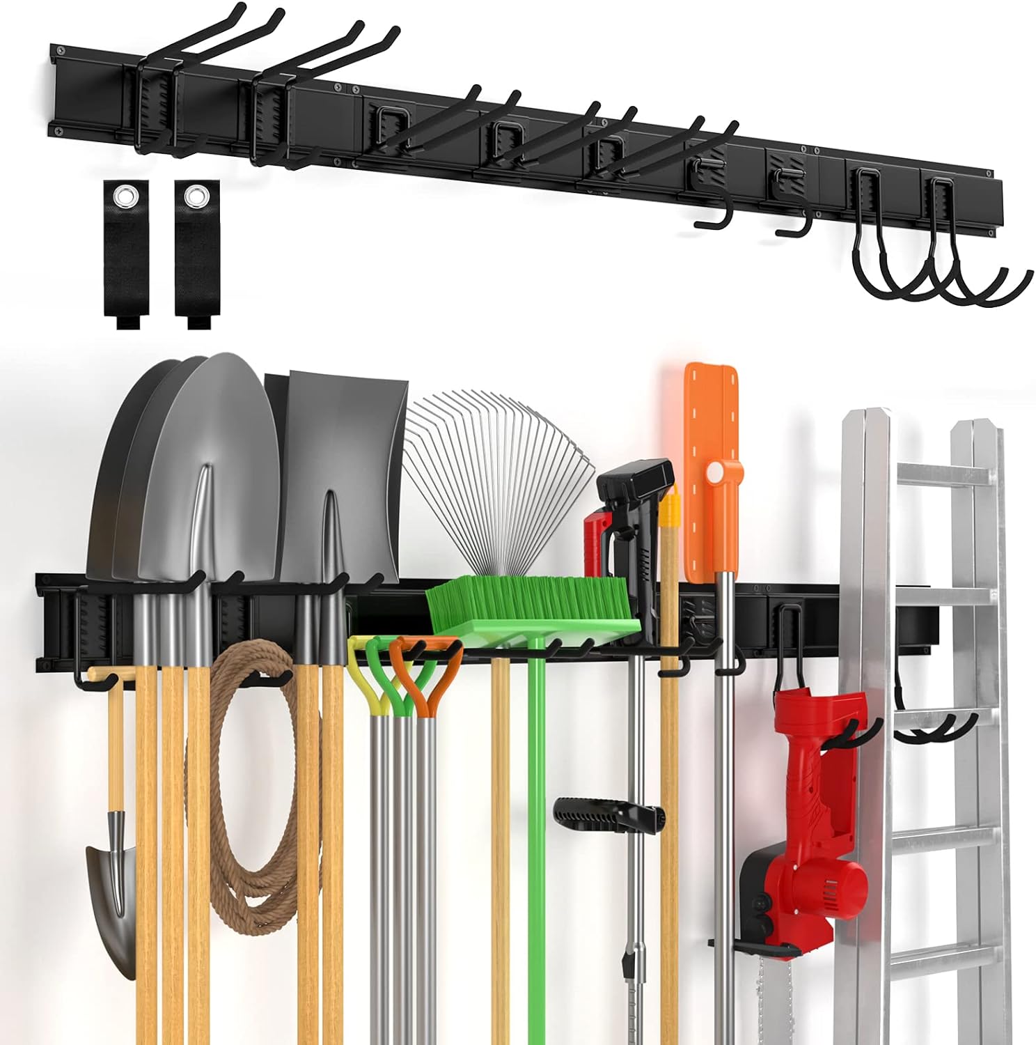 Wall Mount Tool Storage Rack for Heavy Duty Garage Organization