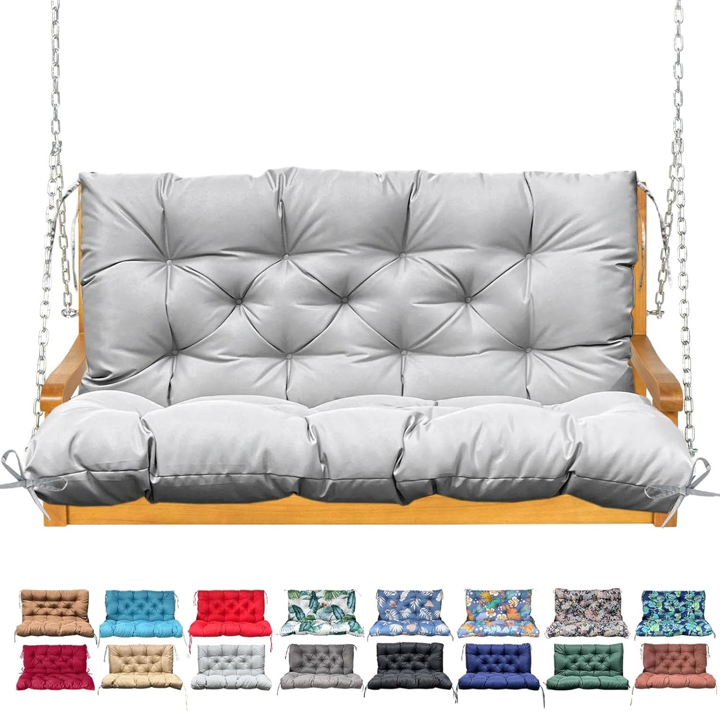 Porch Swing Cushion with Backrest for Outdoor Furniture Comfort