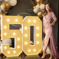 Light Up 50 Birthday Decorations for Women Men - Marquee Numbers