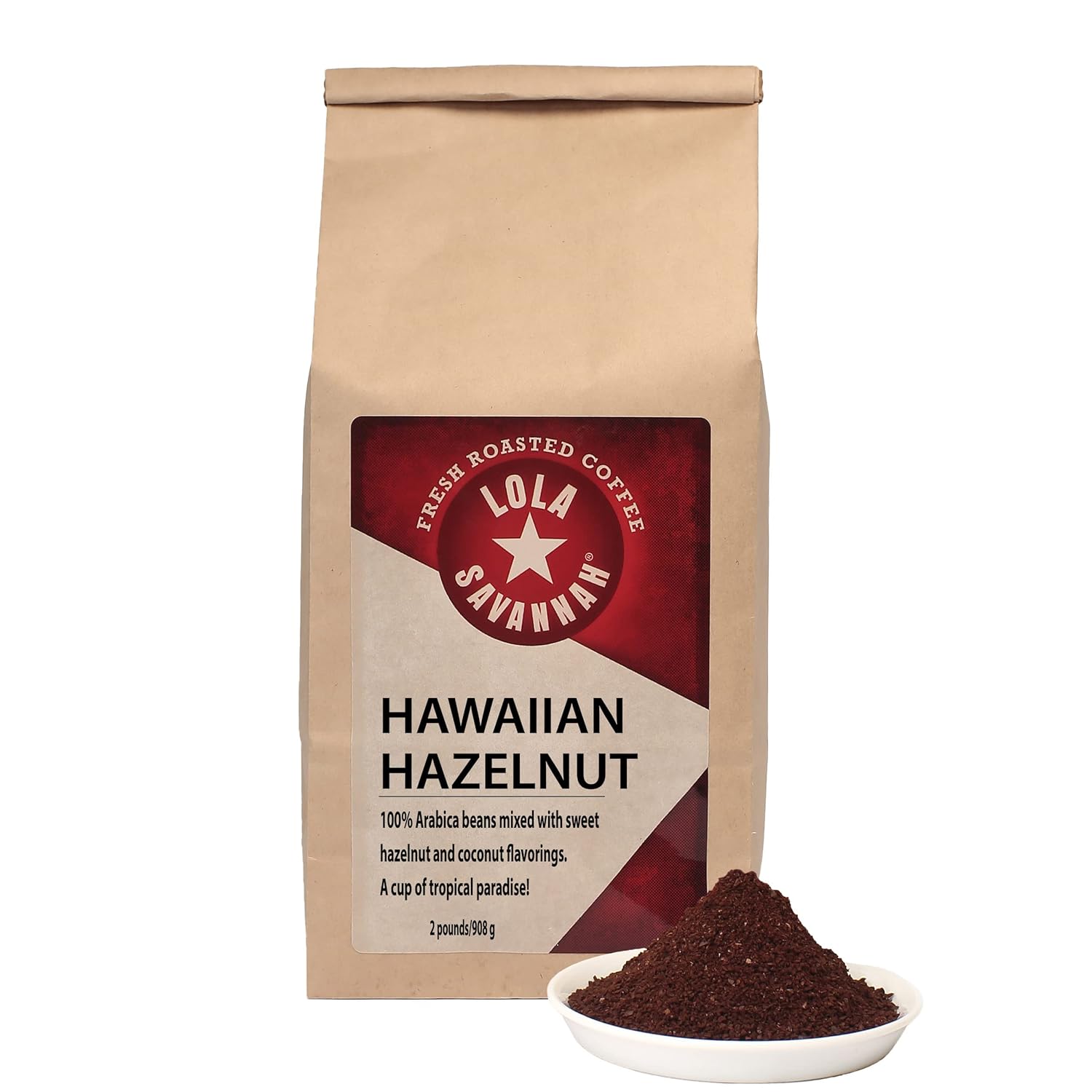 Lola Savannah Hawaiian Hazelnut Ground Coffee for Coffee Lovers