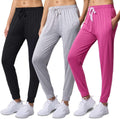 3 Pack Women's Ultra-Soft Silky Dry Fit Lounge Joggers