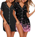 Ekouaer Nightgowns for Women 2 Pack Button Down Sleepshirts - Soft 5%