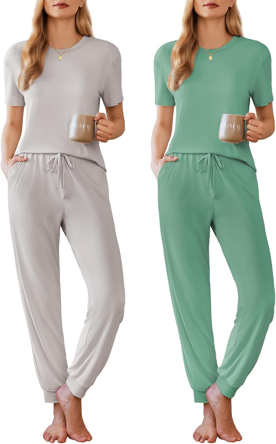 Ekouaer Womens Pajama Sets Soft Loungewear with Pockets