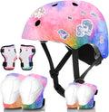 Kids Helmet and Pads Set with Cool Color Gradient - Adjustable Safety