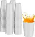 PartyPrints 100 Pack 16 oz White Reusable Plastic Cups - Durable Party