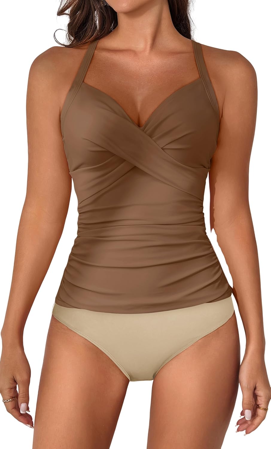 B2prity Women's Ruched Tankini Swimsuits for Stylish Summer Fun