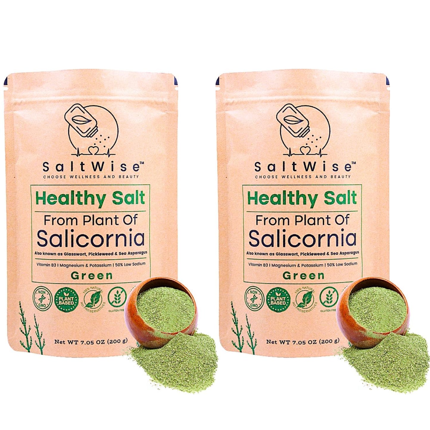 SaltWise Green Salt: Plant-Based Low Sodium Salt Substitute