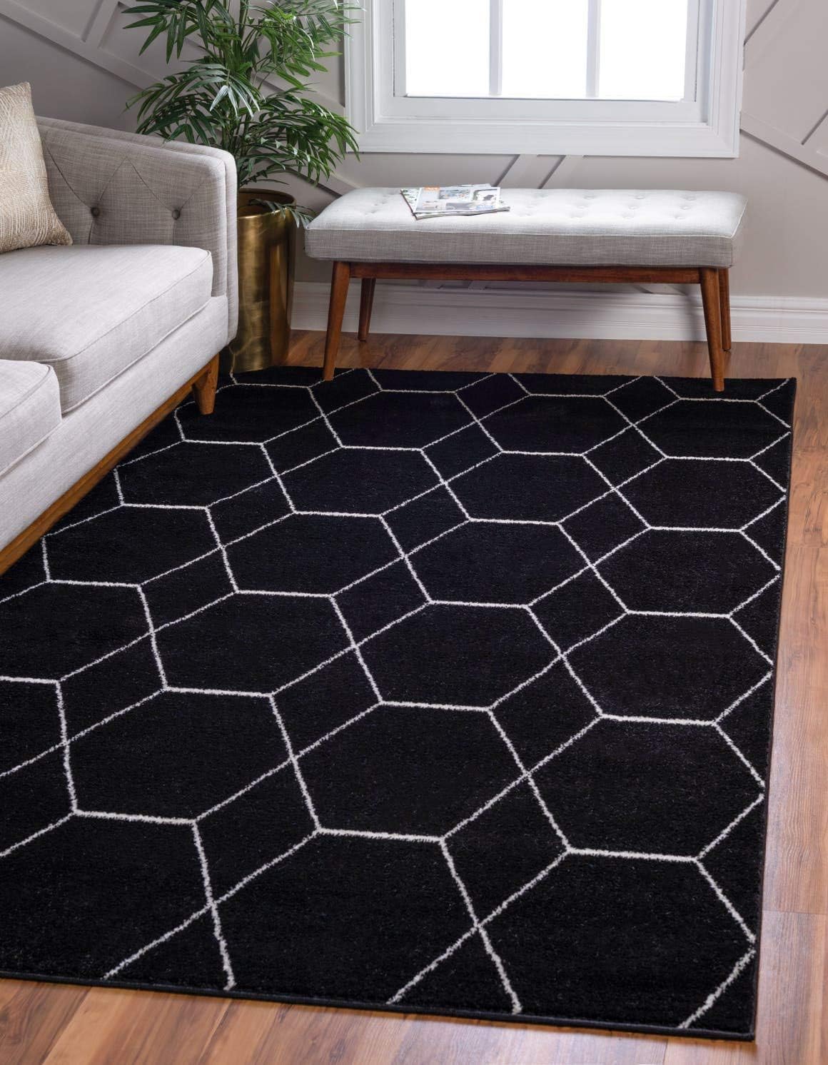 Unique Loom Trellis Frieze Collection Area Rug - Geometric Design